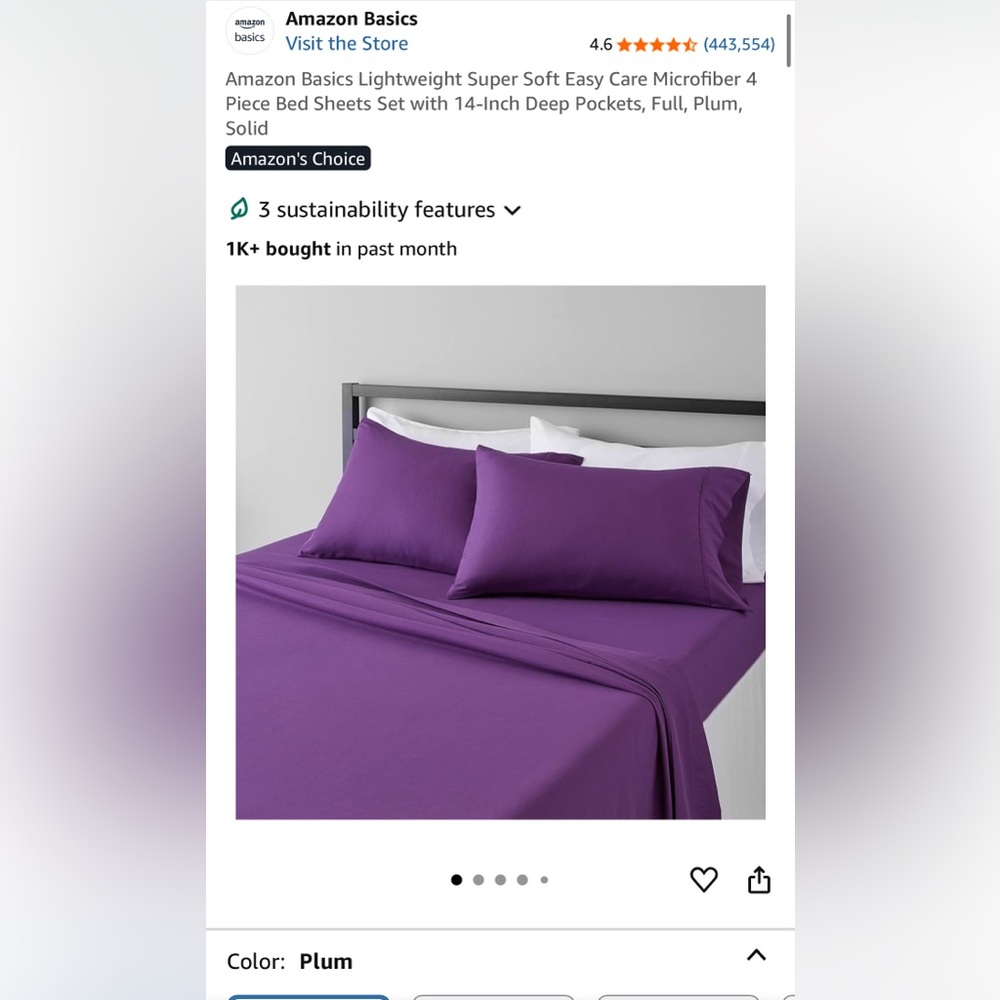 Amazon Basics Purple Bedding Set